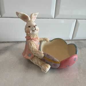 2009 Vintage Girl Easter Candy Dish With Cute Eggs‎ OLA03